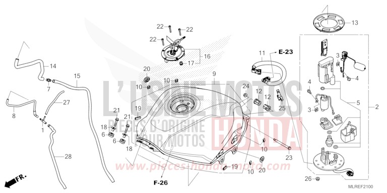 KRAFTSTOFFTANK/KRAFTSTOFFPUMPE von Hornet 500 PEARL HORIZON WHITE (NHB61) von 2026
